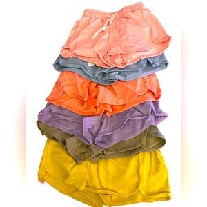 NWT Girls/Boys Athletic Running Shorts Soccer, Basketball (6) Pair Bundle